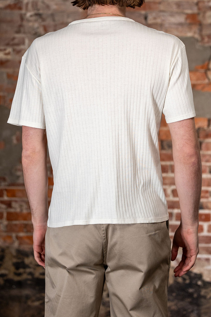 Knickerbocker Rib Pocket T-shirt - Milk