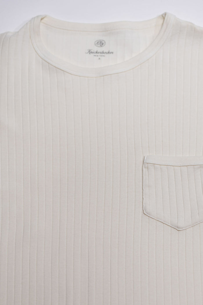 Knickerbocker Rib Pocket T-shirt - Milk