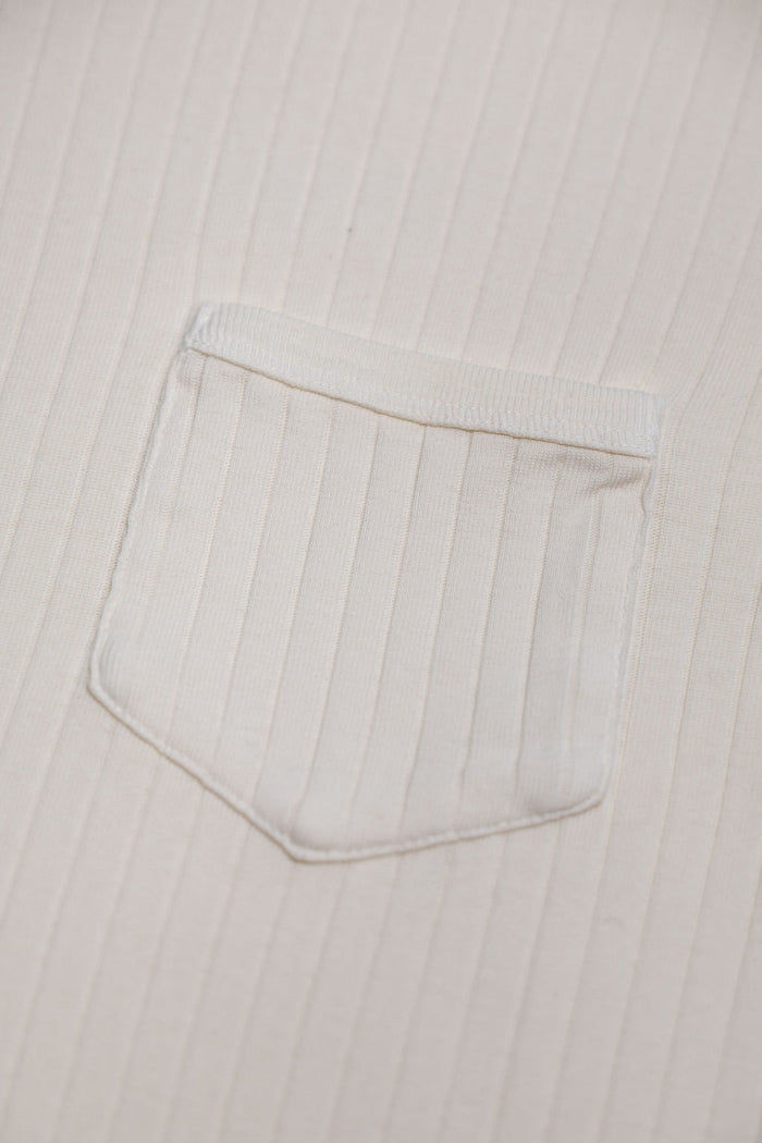 Knickerbocker Rib Pocket T-shirt - Milk
