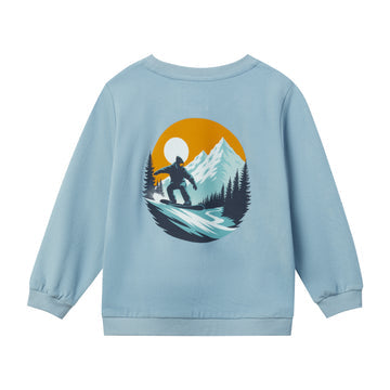 Me & Henry Jester Back Print Sweatshirt | Blue Snowboard Print