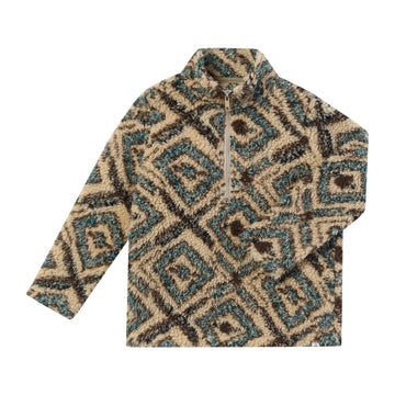 Me & Henry Macchu Sherpa | Brown/Teal Multi Stripe