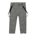 Me & Henry Marcus Woven Pants W/ Removable Suspenders | Grey Tweed