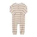 Me & Henry Mason Ribbed Henley Romper | Cream Rib