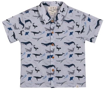 Me & Henry Maui Printed Woven Shirt | Blue Whale Print