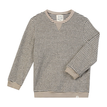 Me & Henry Tarquin Sweatshirt | Black/Beige Brushed Stripe