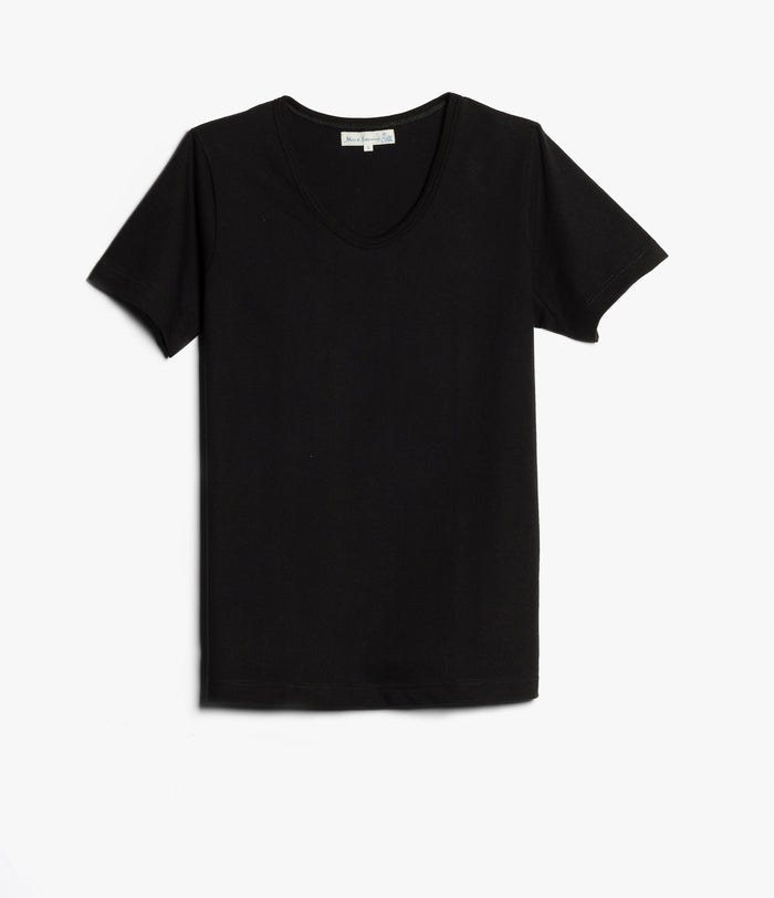 Merz b. Schwanen 1970's V-Neck T-Shirt - Deep Black