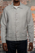 Merz b. Schwanen JKT08LI Linen Cropped Worker's Jacket - Light Stone