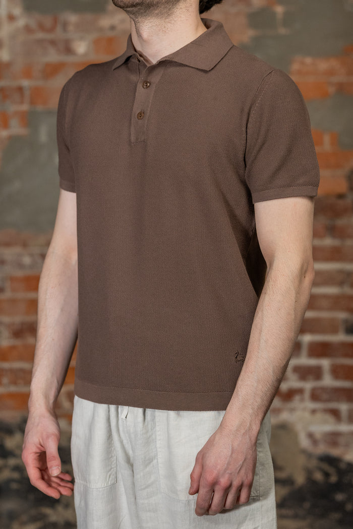 Merz b. Schwanen KPLP02 Knitted Polo - Grain