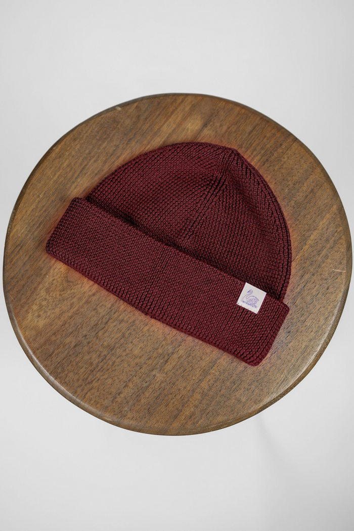 Merz b Schwanen MWBN05 Merino Wool Ribbed Watch Cap - Burgundy