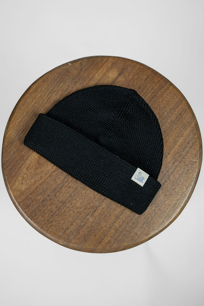 Merz b Schwanen MWBN05 Merino Wool Ribbed Watch Cap - Deep Black