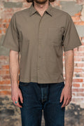 Merz b. Schwanen SHIRT09LP Lightweight Cotton Poplin Short Sleeve Shirt - Faded Grain