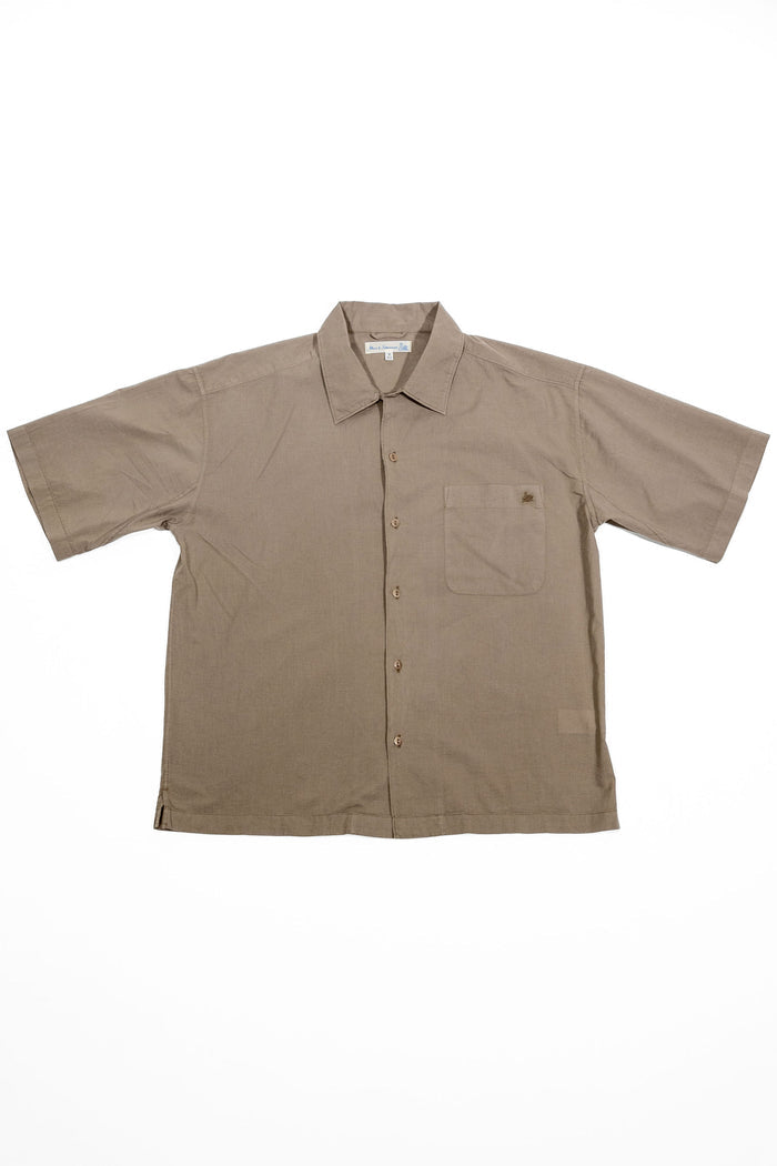 Merz b. Schwanen SHIRT09LP Lightweight Cotton Poplin Short Sleeve Shirt - Faded Grain