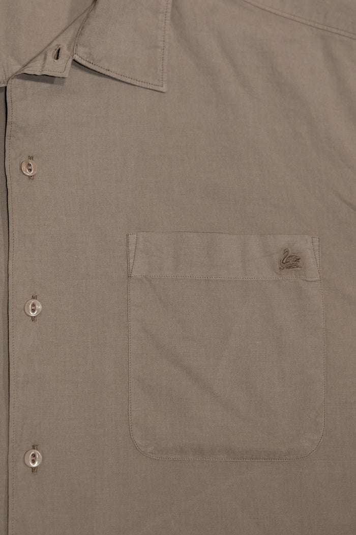 Merz b. Schwanen SHIRT09LP Lightweight Cotton Poplin Short Sleeve Shirt - Faded Grain