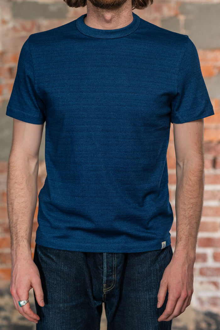Merz b. Schwanen TEE03 Authentic Jersey Cotton T-Shirt - Indigo