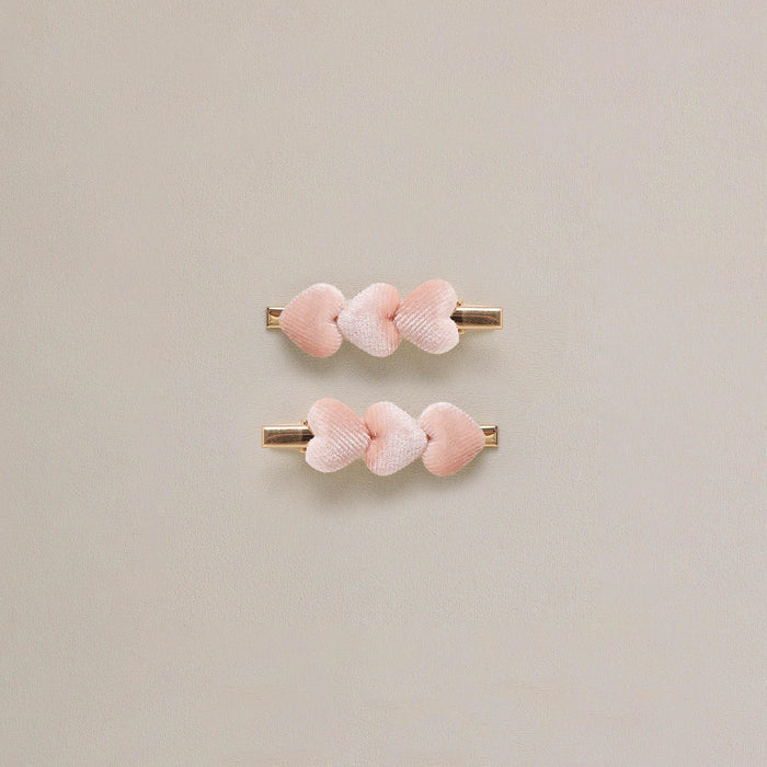 Noralee Velvet Heart Clips | Pink