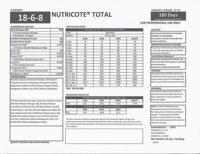 Gabriella Plants Add On Nutricote 16oz 18-6-8 Time Release Granular Fertilizer