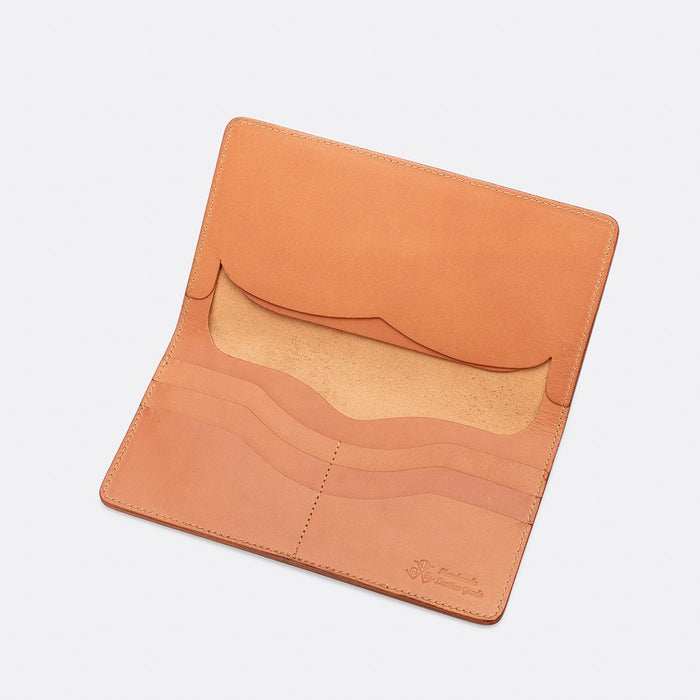 Obbi Good Label Kingsman Coat Long Wallet - Tan - Inside, 6 card slots, 3 bill slots, displayed on white background