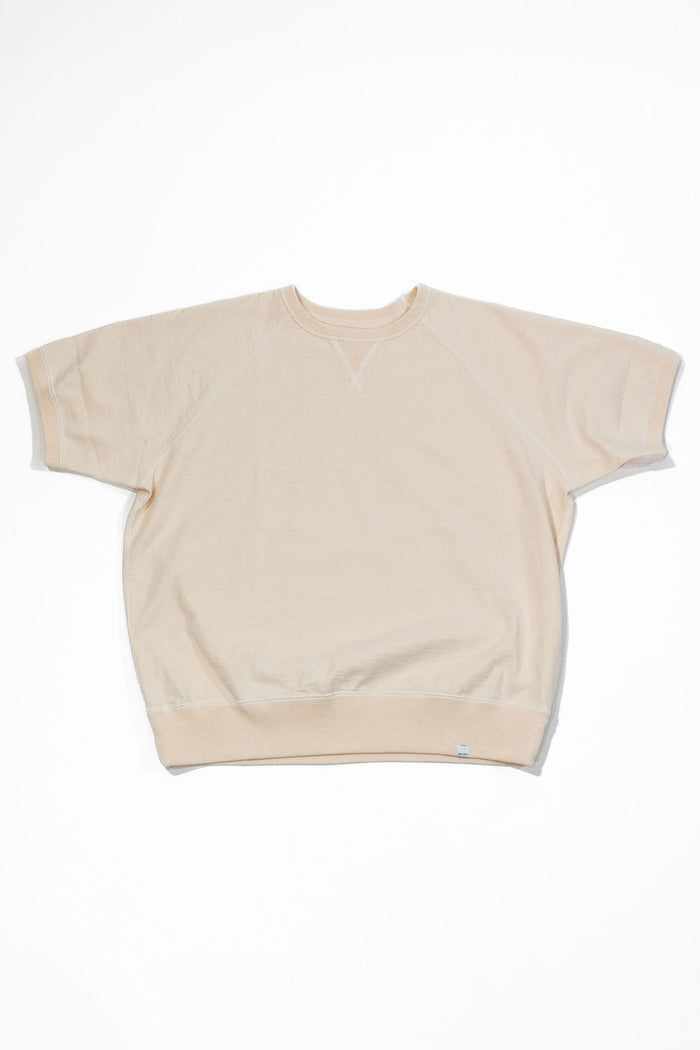 Omoto Denim 12.5oz Memphis Cotton T-Shirt - Natural. laid on back