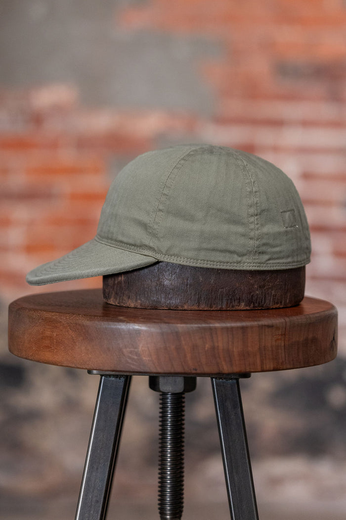 Papa Nui Papa A-3 longbill cap in olive, side view