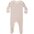 Quincy Mae Baby Footie || Cocoa Microstripe