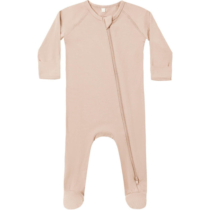 Quincy Mae Bamboo Zip Footie || Dusty Rose