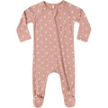Quincy Mae Bamboo Zip Footie || Pink Hearts