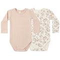 Quincy Mae Jersey Bodysuit, 2 Pack || Floral Vine, Dusty Rose