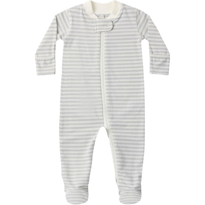 Quincy Mae Zip Long Sleeve Sleeper Footie || Cloud Stripe
