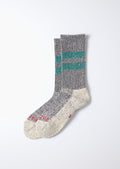 Rototo R1589 Pile Stripe Marl Socks - Navy/Sea Green