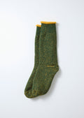 Rototo R1612 Reversible Pile Socks - Ivy Green/Dark Yellow