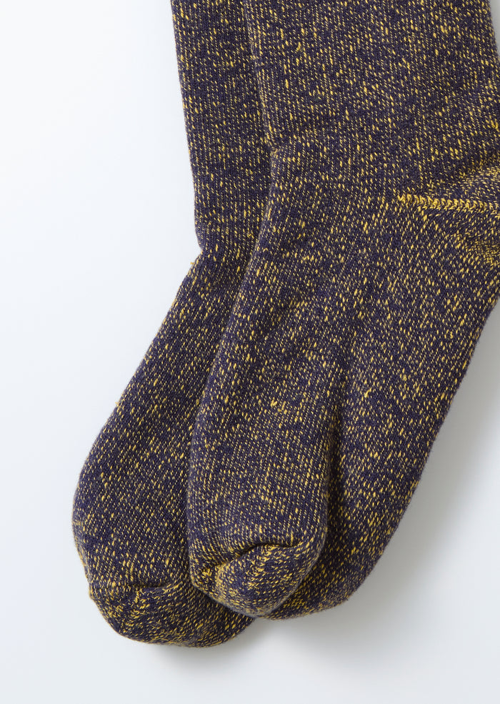 Rototo R1612 Reversible Pile Socks - Navy/Yellow