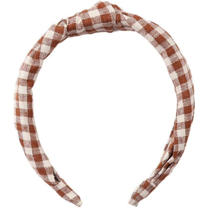 Rylee + Cru Knotted Headband || Brick Check