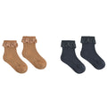Rylee + Cru Lace Trim Socks, 2-pack Fawn, || Midnight