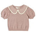 Rylee + Cru Pointelle Collared Top || Rosewood