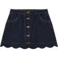 Rylee + Cru Scallop Mini Skirt || Dark Indigo
