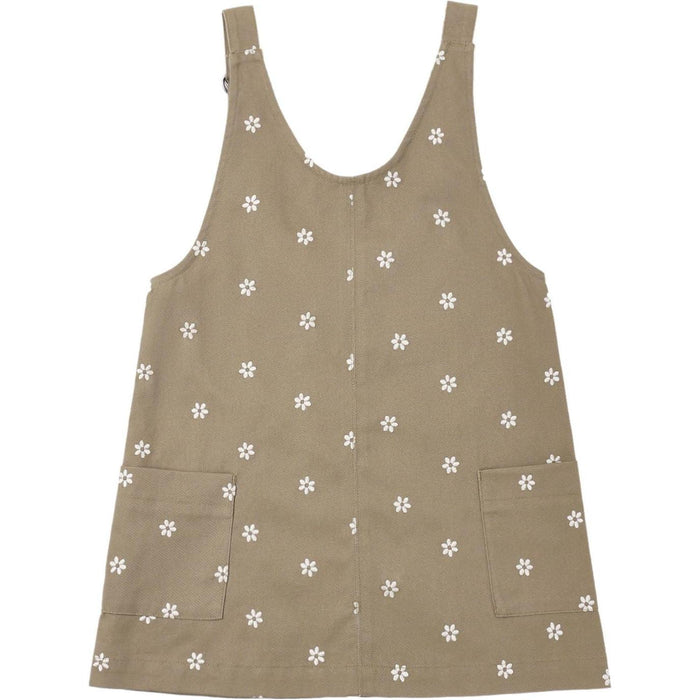 Rylee + Cru V-neck Overall Dress Embroidered || Daisies