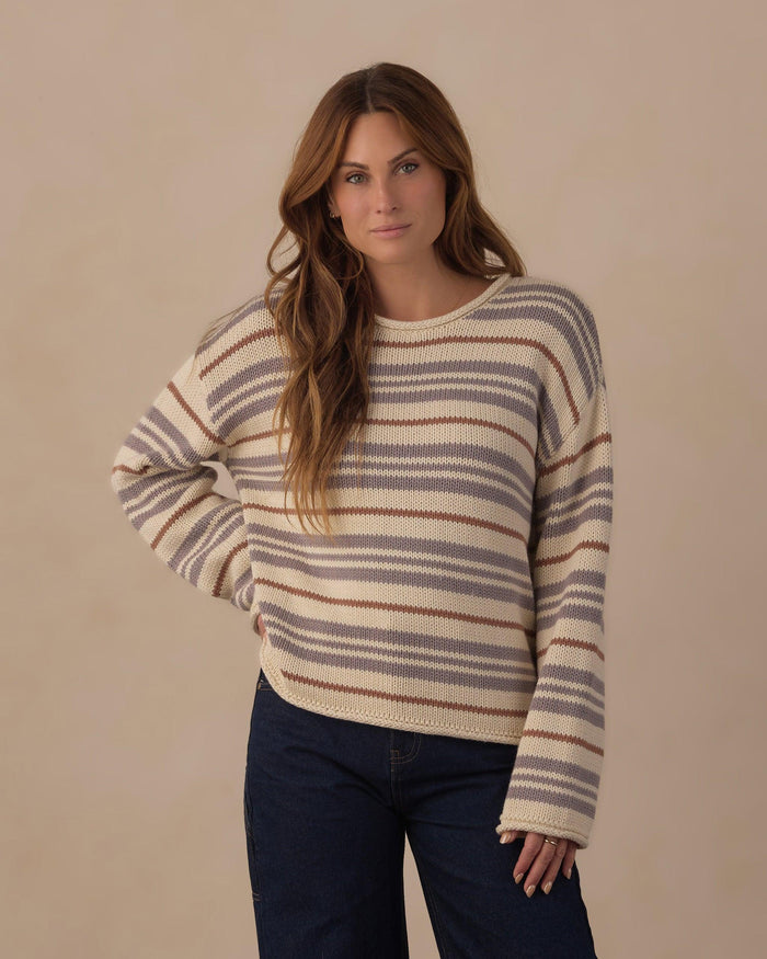 Rylee + Cru Women's Jacques Sweater Dusty || Blue Stripe