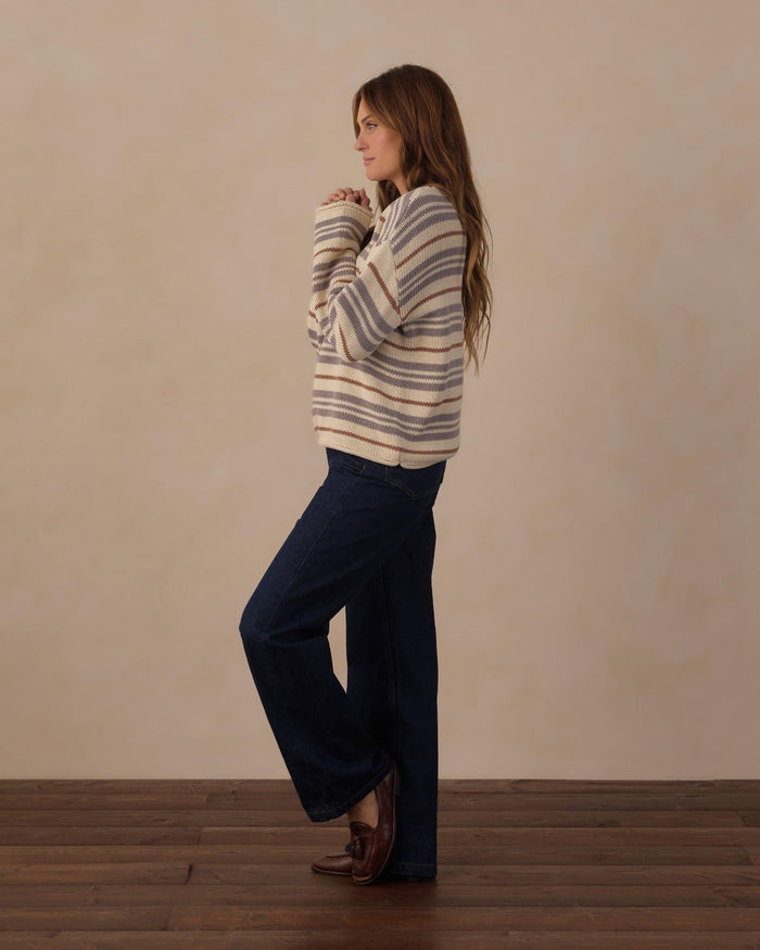 Rylee + Cru Women's Jacques Sweater Dusty || Blue Stripe