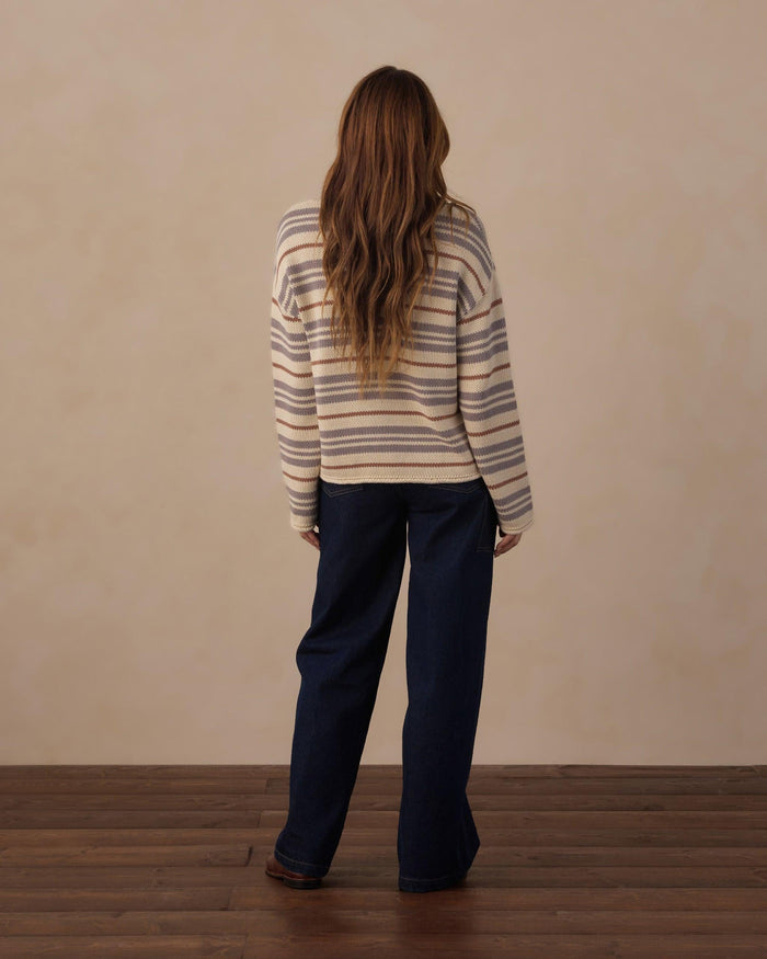 Rylee + Cru Women's Jacques Sweater Dusty || Blue Stripe