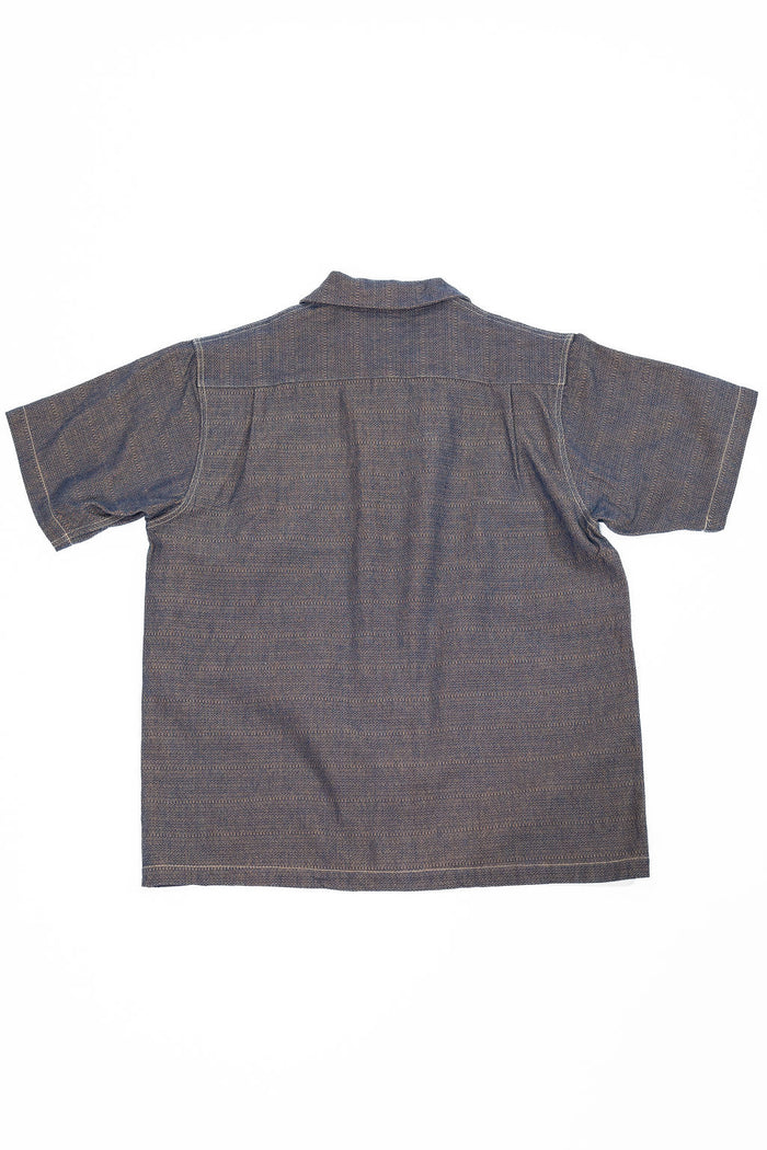 Samurai SOS26-KSK Kanoko Aimadara Open Collar Shirt - Natural Indigo