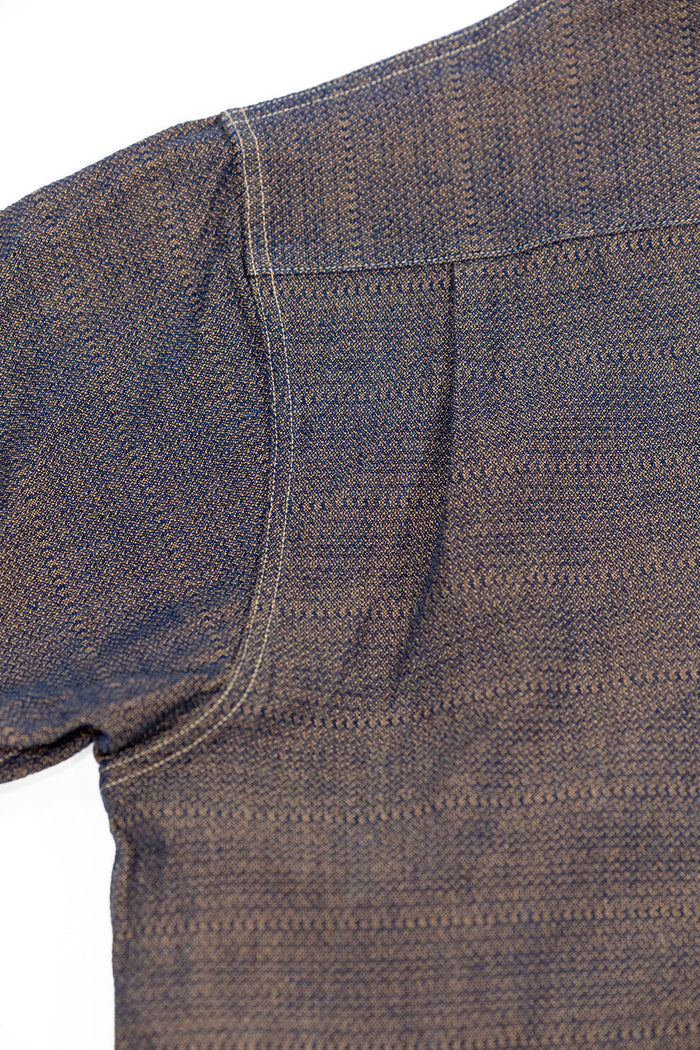 Samurai SOS26-KSK Kanoko Aimadara Open Collar Shirt - Natural Indigo