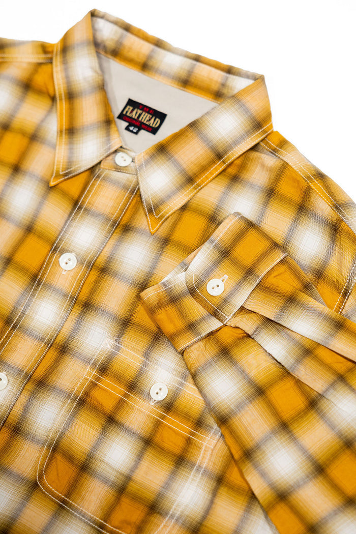 The Flat Head FN-SCR-021L 3oz Cotton/Rayon Ombre Shirt - Yellow