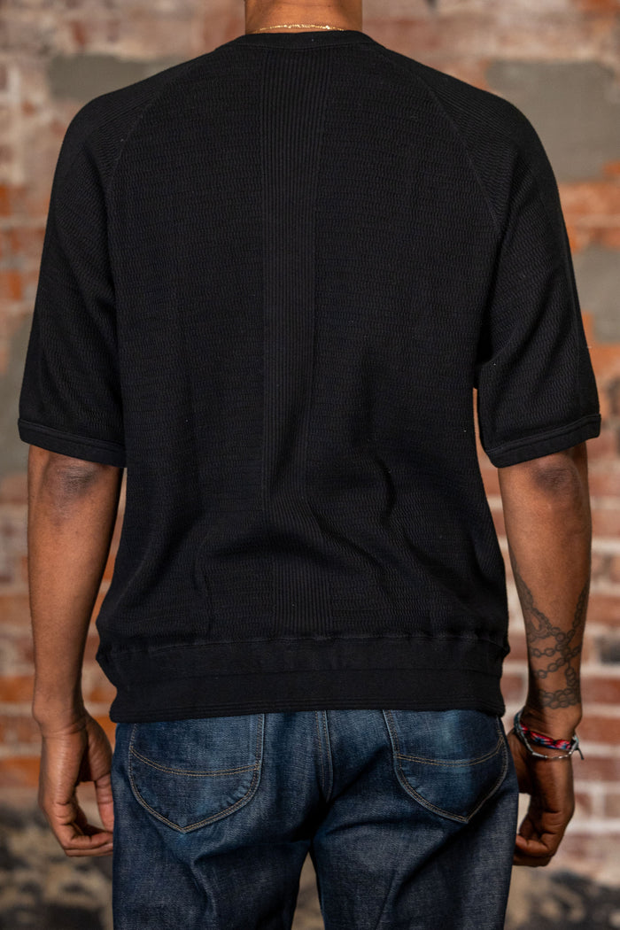 The Flat Head FN-THW-002 Thermal Raglan T-Shirt - Black