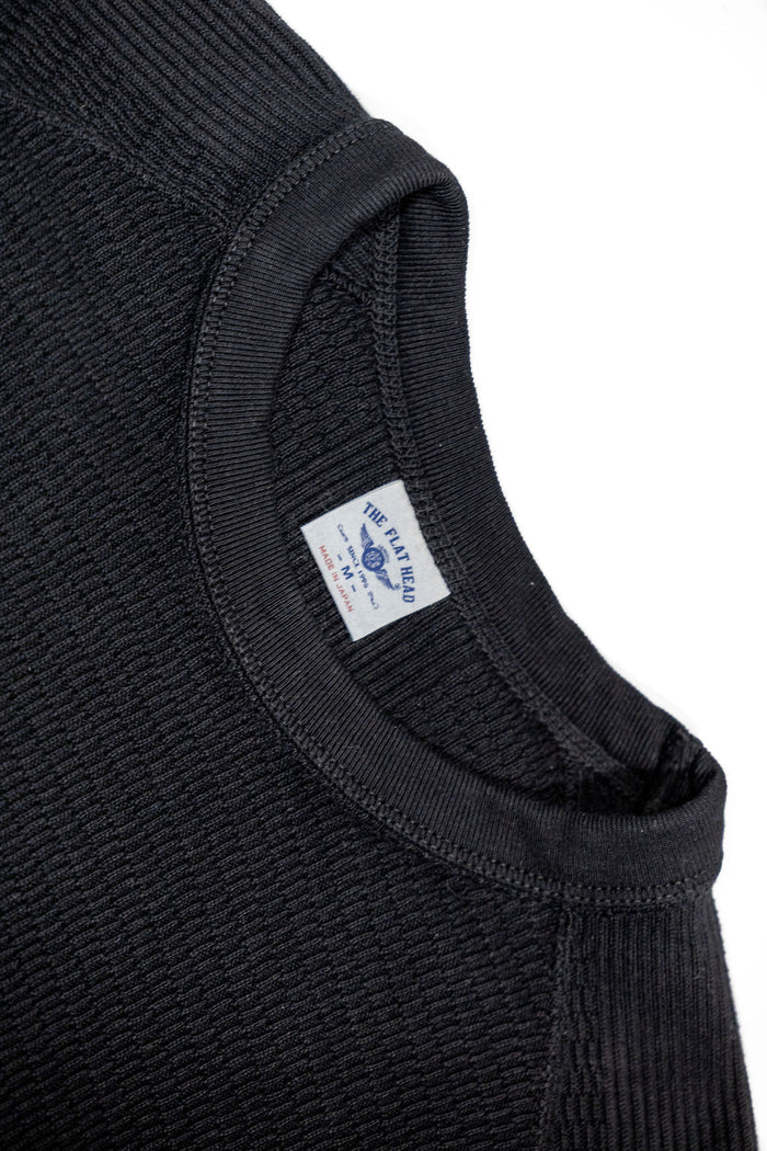 The Flat Head FN-THW-002 Thermal Raglan T-Shirt - Black