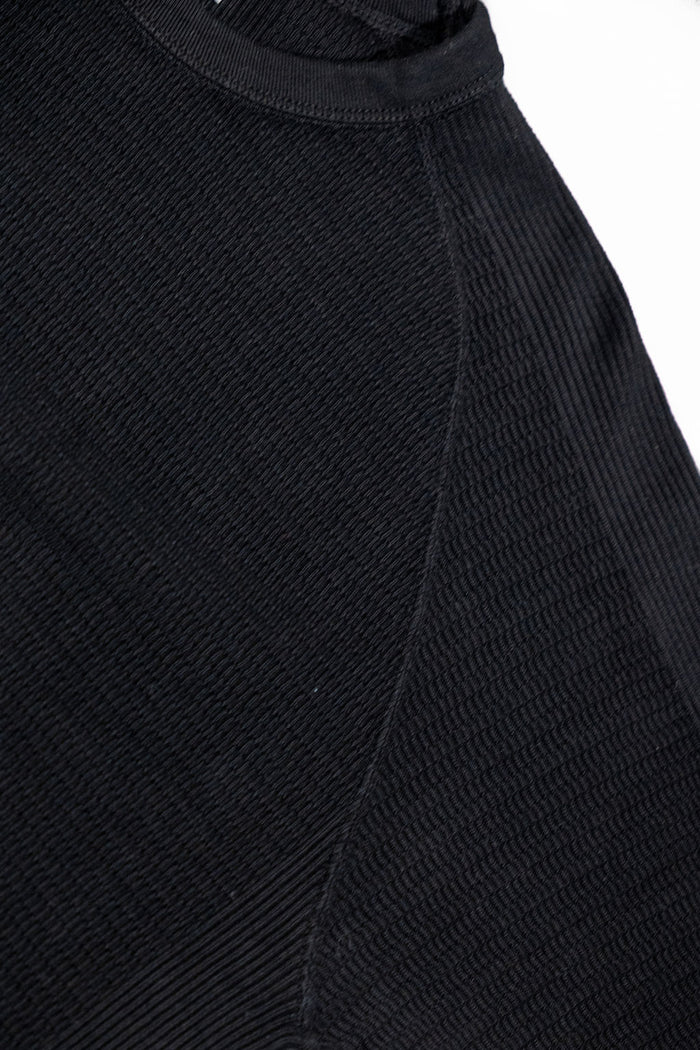 The Flat Head FN-THW-002 Thermal Raglan T-Shirt - Black