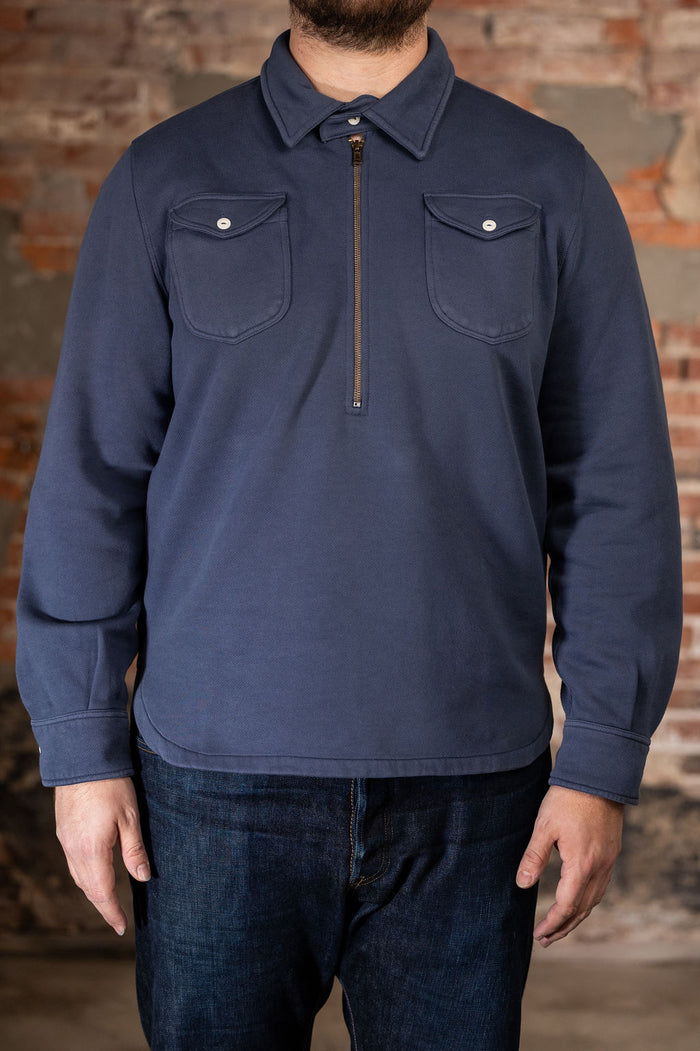Wythe Navy Quarterzip - Front Shot on Model