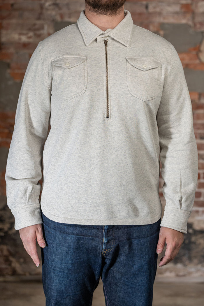 Wythe Grey Quarterzip - Front Shot on Model