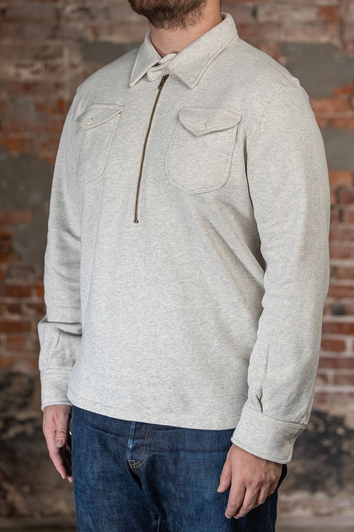 Wythe Grey Quarterzip - Three Quarter Shot on Model