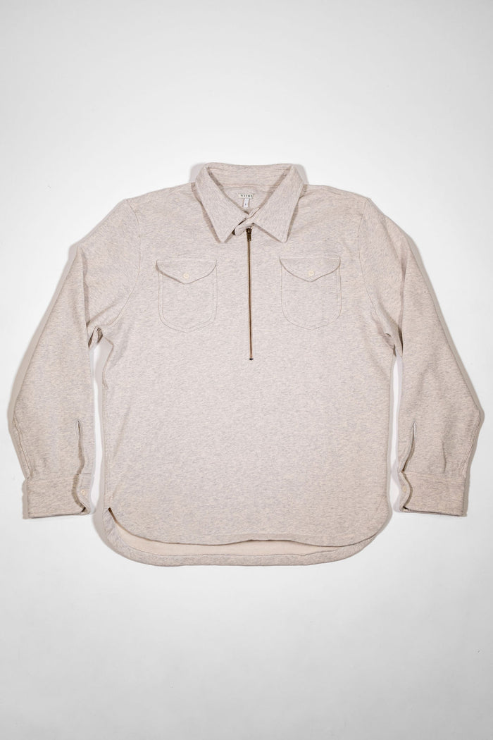 Wythe Grey Quarterzip - Front Shot Flat Lay