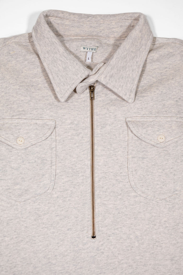 Wythe Grey Quarterzip - Front Shot Detail